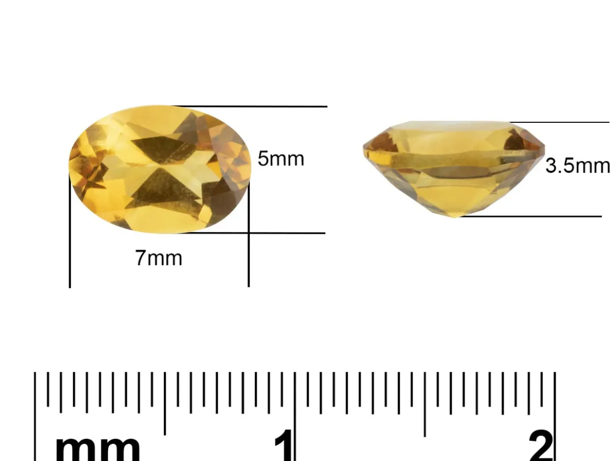 Citrine, Oval, 7x5mm