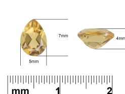 Citrine, Pear, 7x5mm