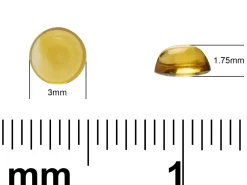 Citrine, Round Cabochon, 3mm
