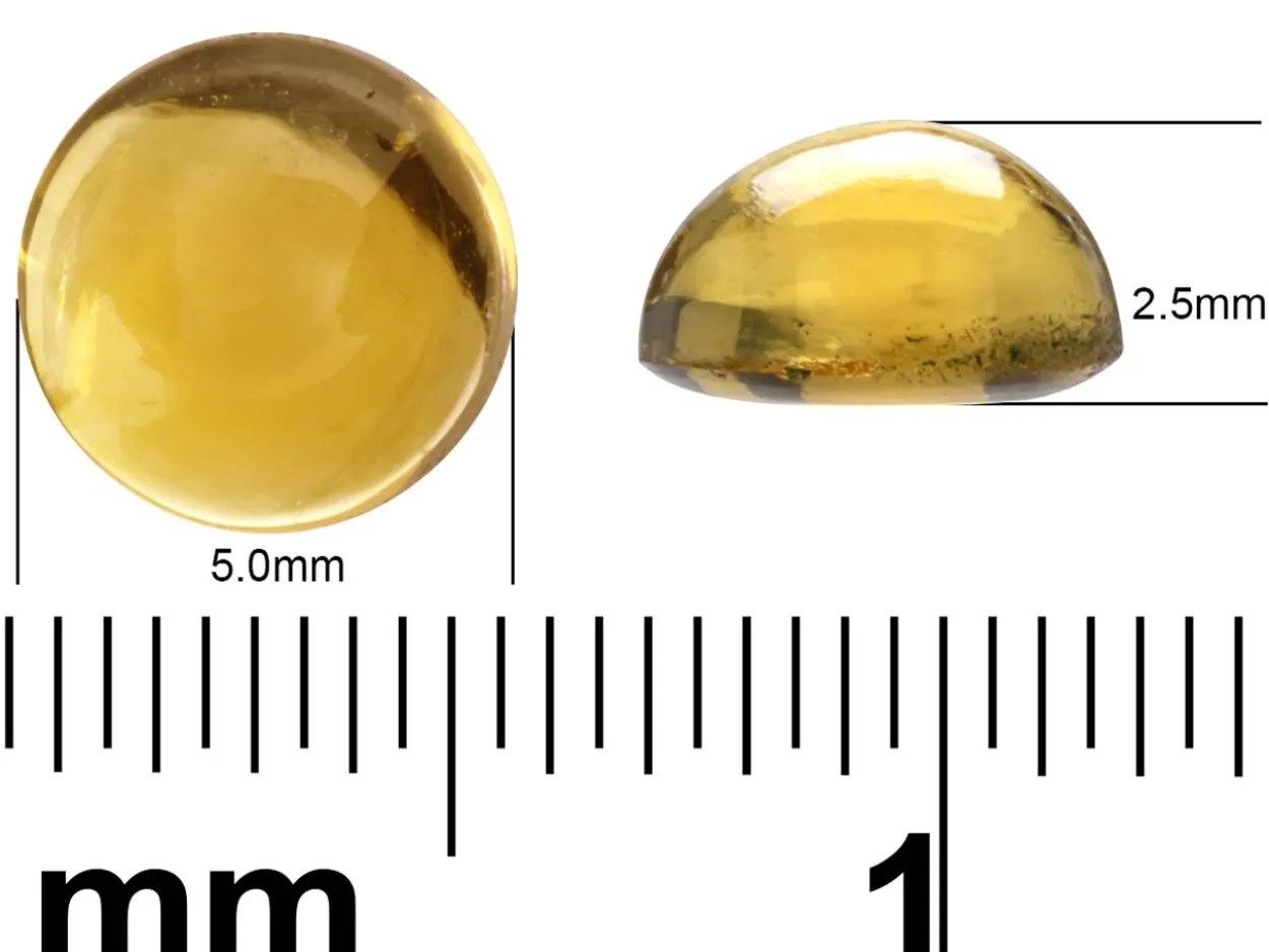 Citrine, Round Cabochon, 5mm