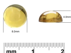 Citrine, Round Cabochon, 8mm