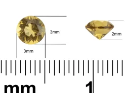 Citrine, Round, 3mm