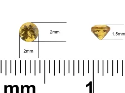 Citrine, Round, 2mm