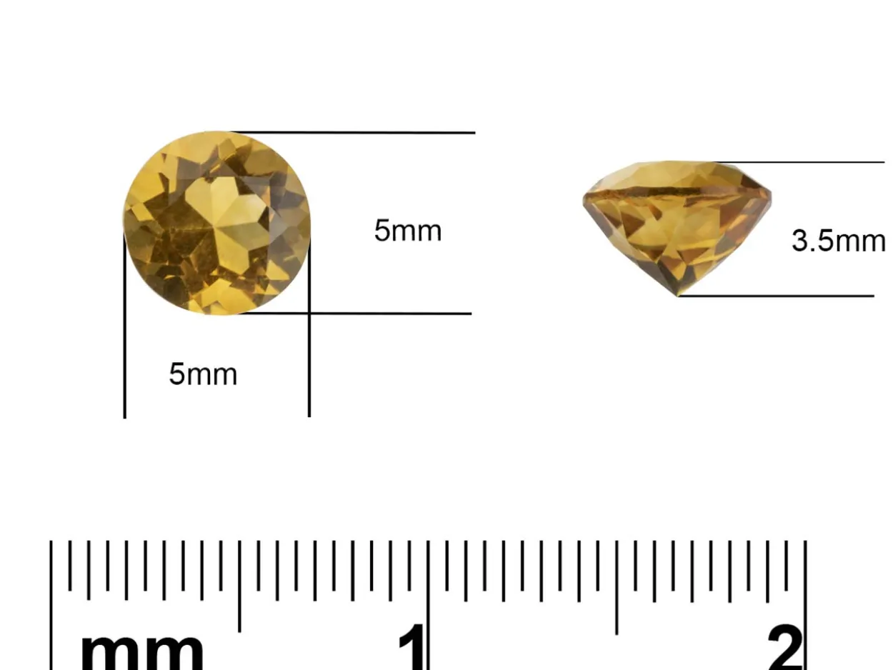 Citrine, Round, 5mm