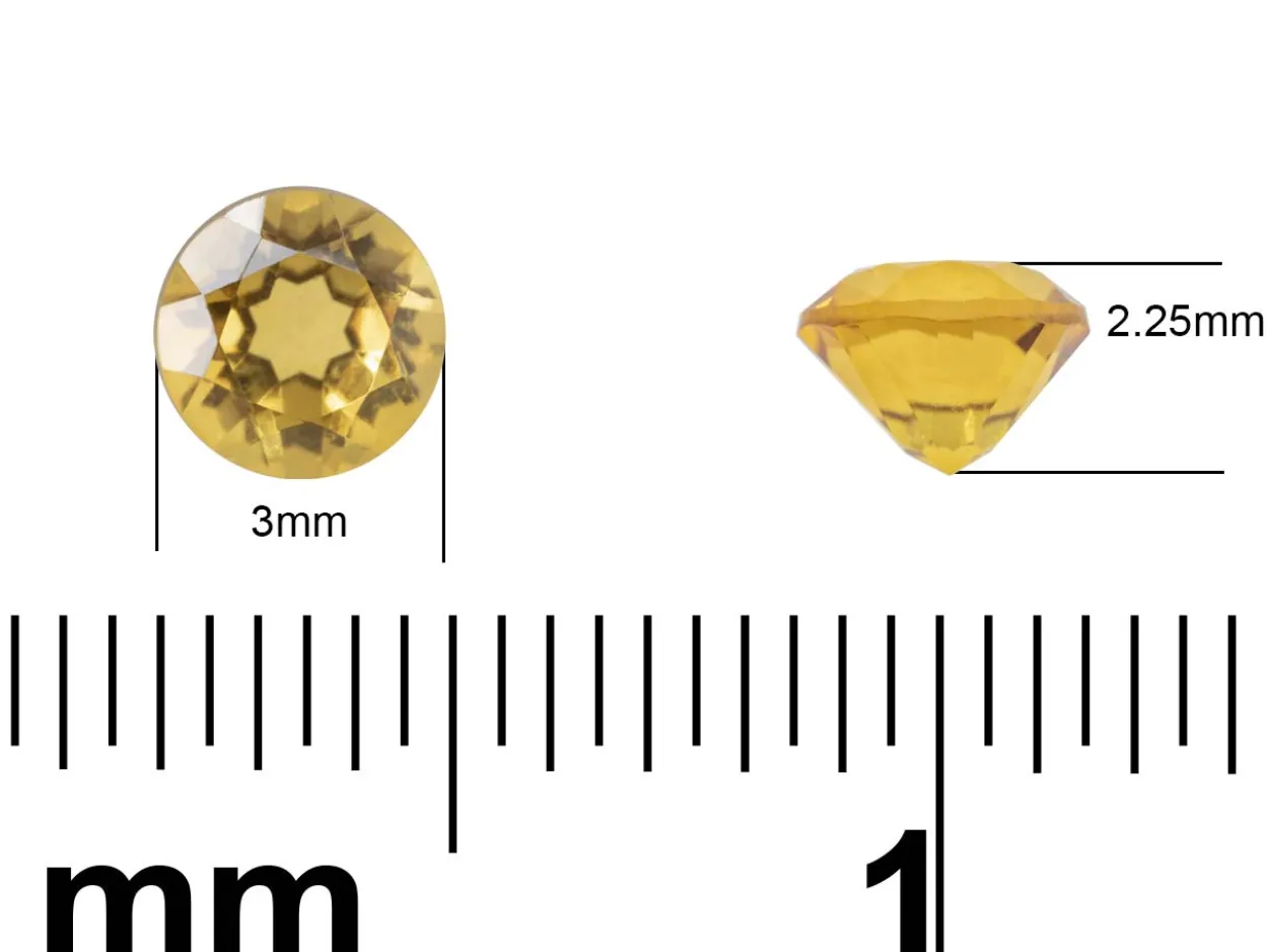 Citrine, Round, 3.5mm