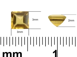Citrine, Square, 3x3mm