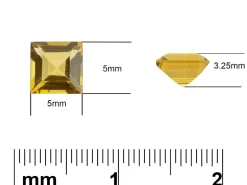 Citrine, Square, 5x5mm