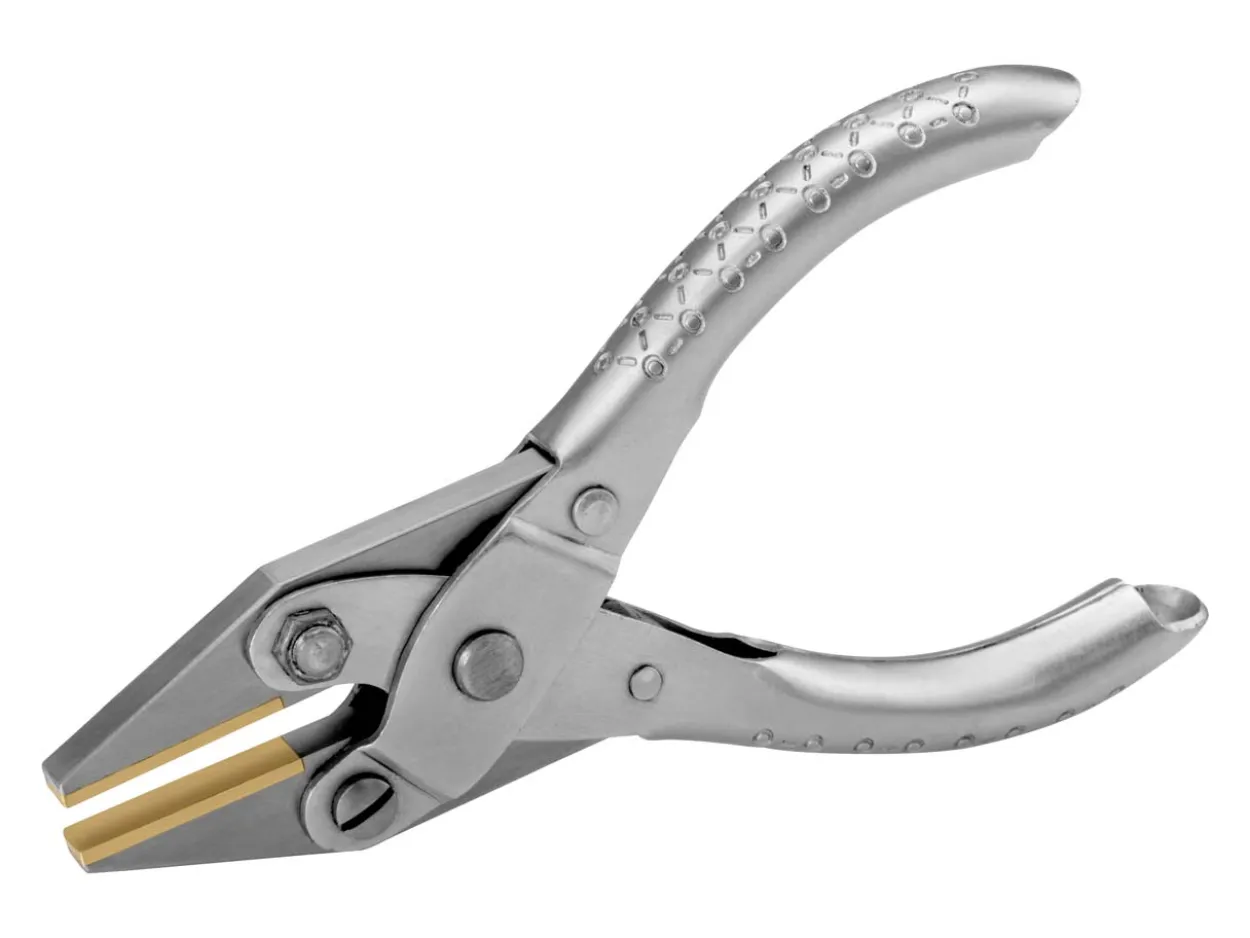 Classic Parallel Action Pliers Brass Flat Jaw 125mm