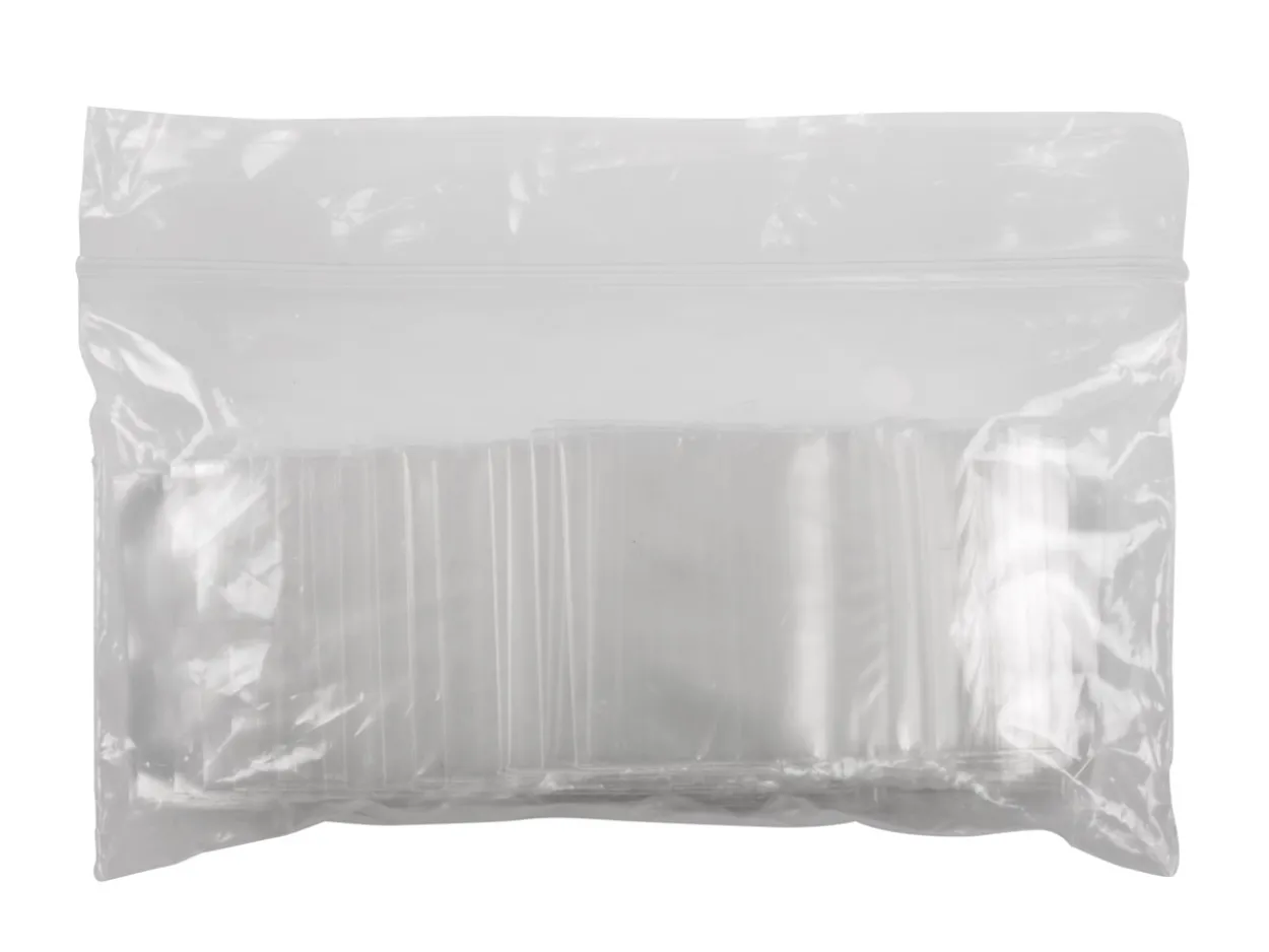Clear Plastic Bags Mini 38x38mm Resealable Pack of 100