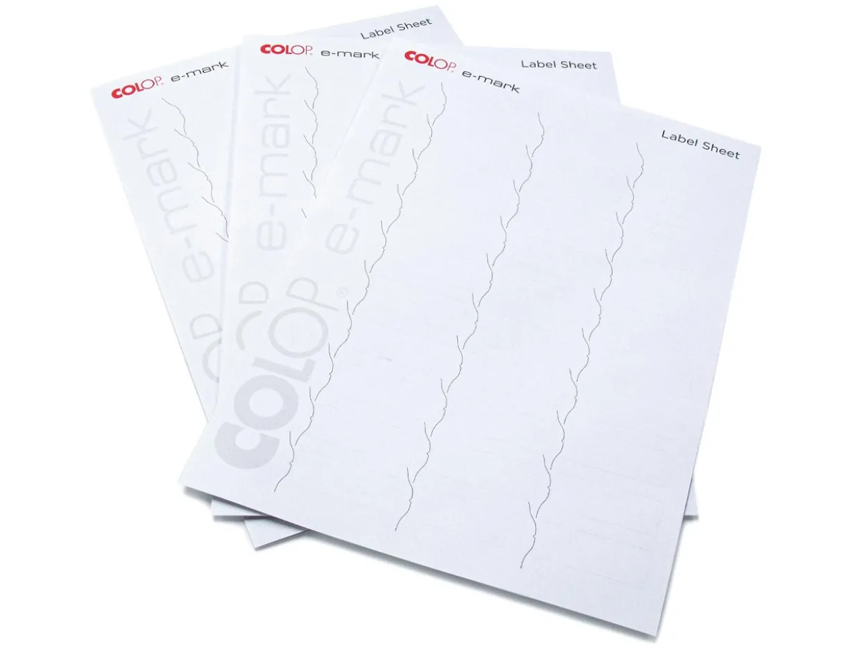 COLOP e-mark go Labels 48mm X 18mm, 30 Per Sheet, Pack of 10