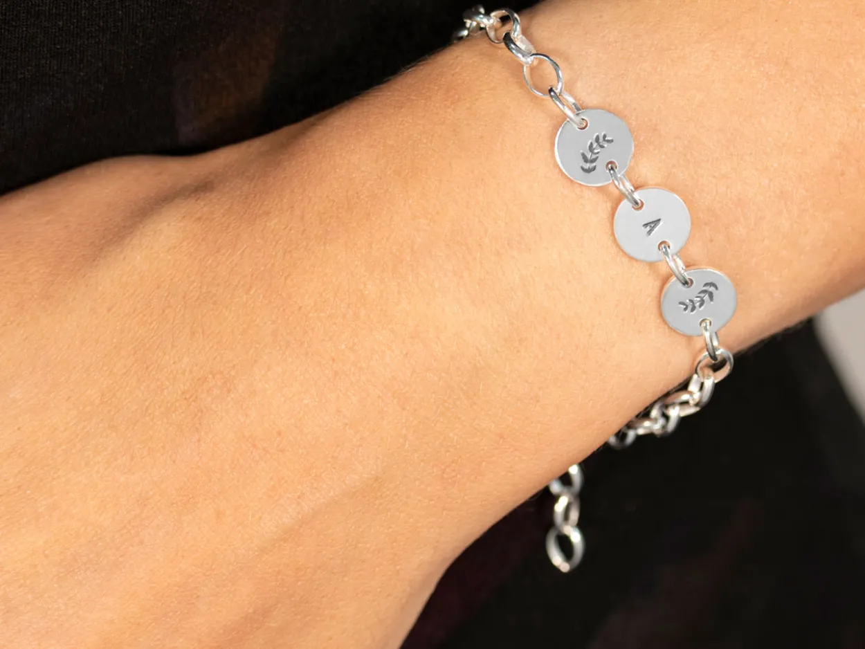 Cooksongold Sterling Silver Personalised Disc Bracelet Jewellery Project