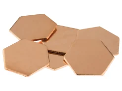 Copper Blanks Hexagon Pack of 6, 18mm X 20mm