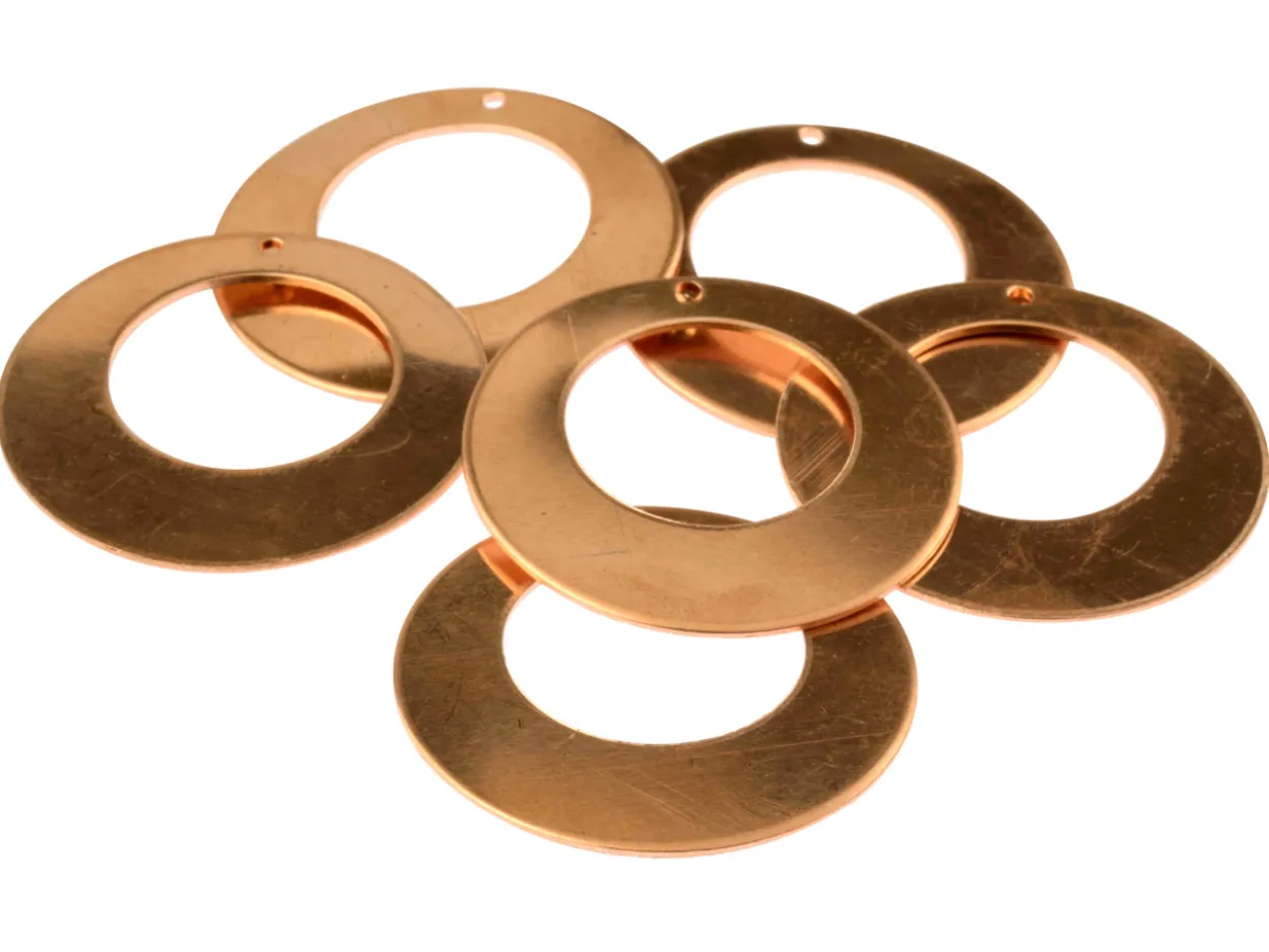 Copper Blanks Large Round Cut-out Drop Pack of 6 40mm