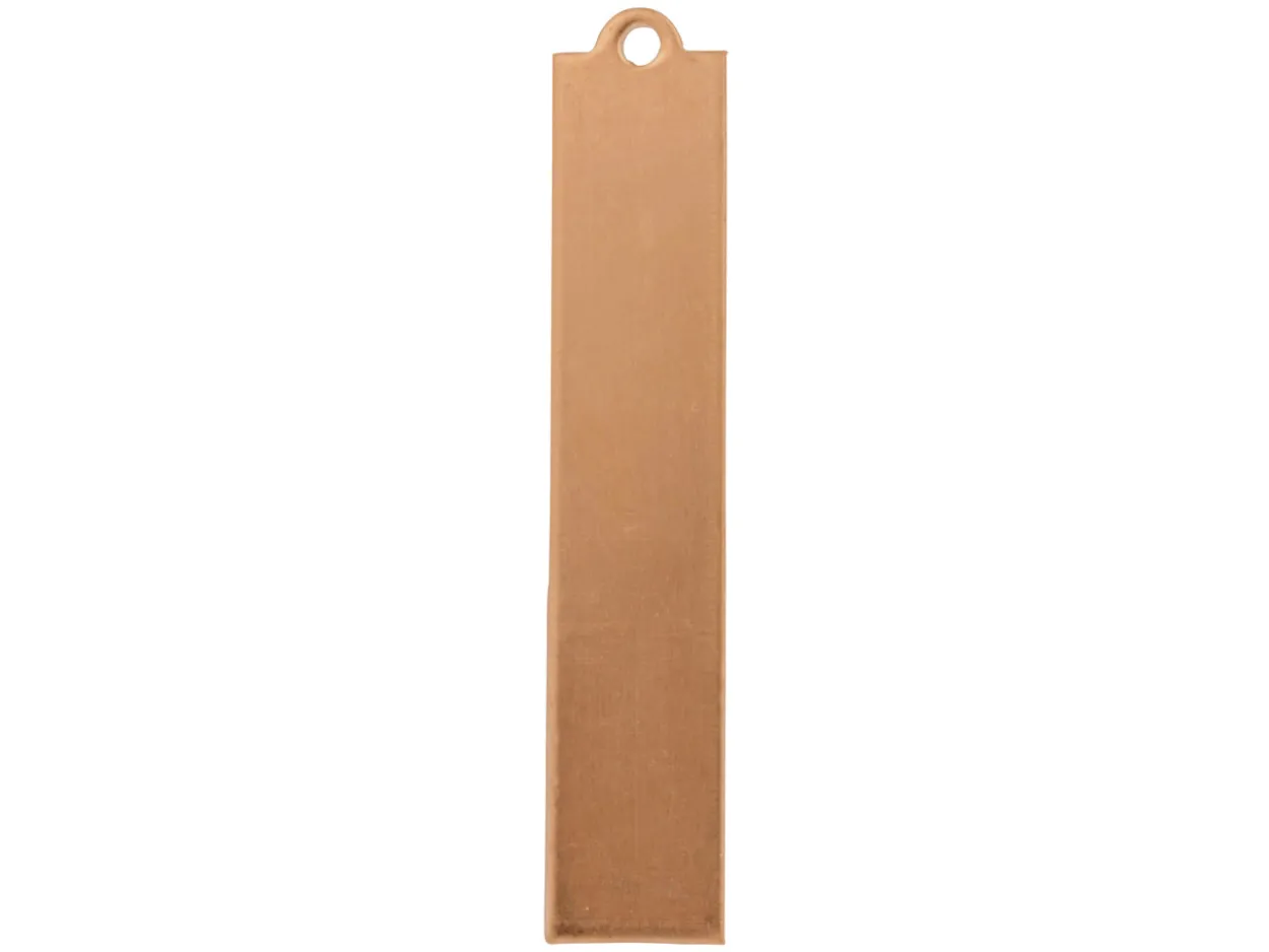 Copper Blanks Long Rectangle Tag Pack of 6 40mm X 8mm