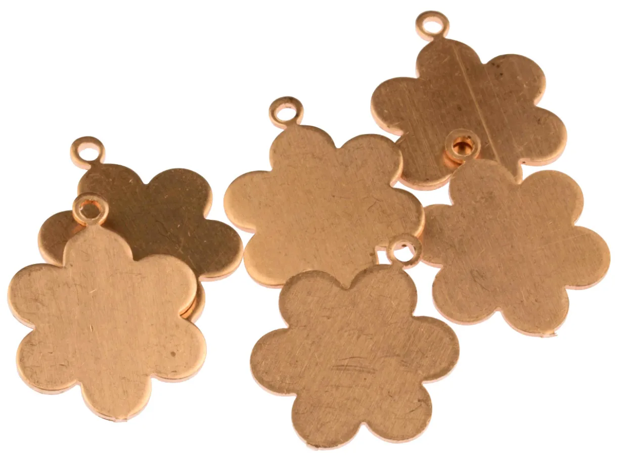 Copper Blanks Medium Daisy Pendant Pack of 6 25mm X 19mm