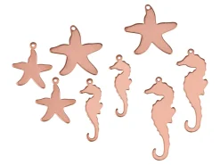 Copper Blanks Mixed Set, Beach Theme Shapes