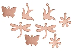 Copper Blanks Mixed Set, Nature Theme Shapes