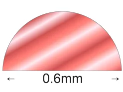 Copper D Shape Wire 0.6mm X 7.5m Half Hard