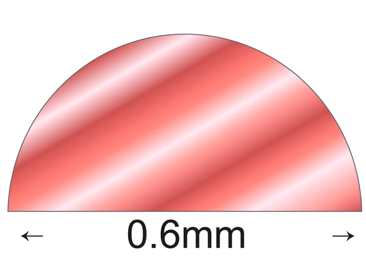 Copper D Shape Wire 0.6mm X 7.5m Half Hard