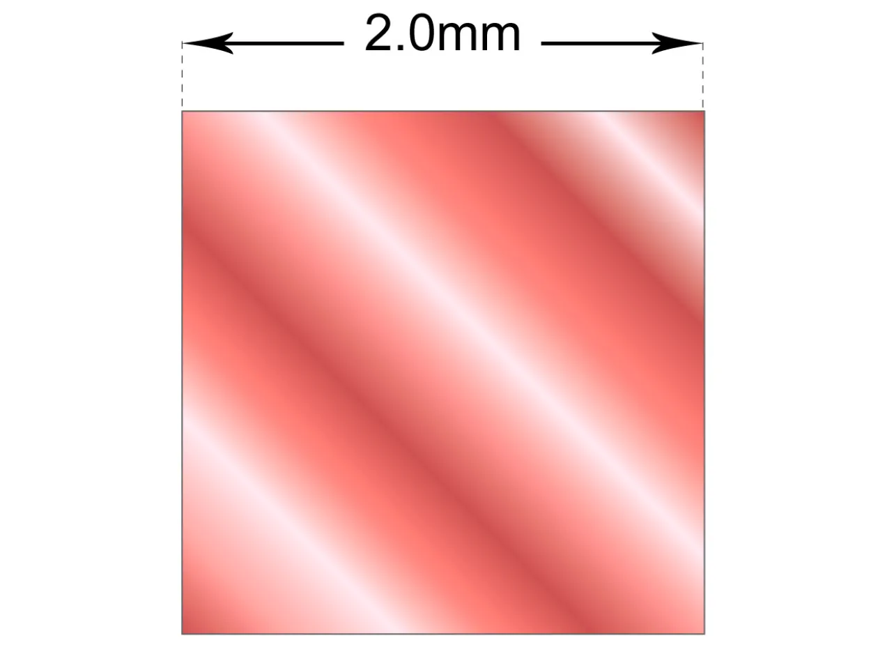 Copper Square Wire 2.0mm X 3m Fully Annealed