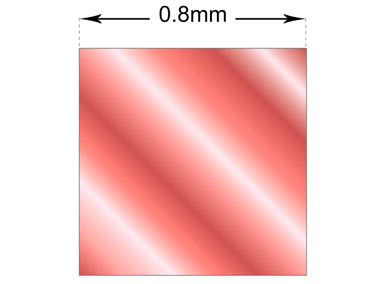 Copper Square Wire 0.8mm X 7.5m Fully Annealed
