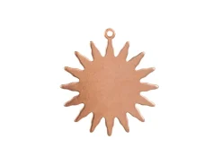 Copper Sunburst Pendant Blanks, 27.0mm X 0.9mm, Pack of 6