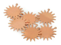 Copper Sunburst Pendant Blanks, 27.0mm X 0.9mm, Pack of 6