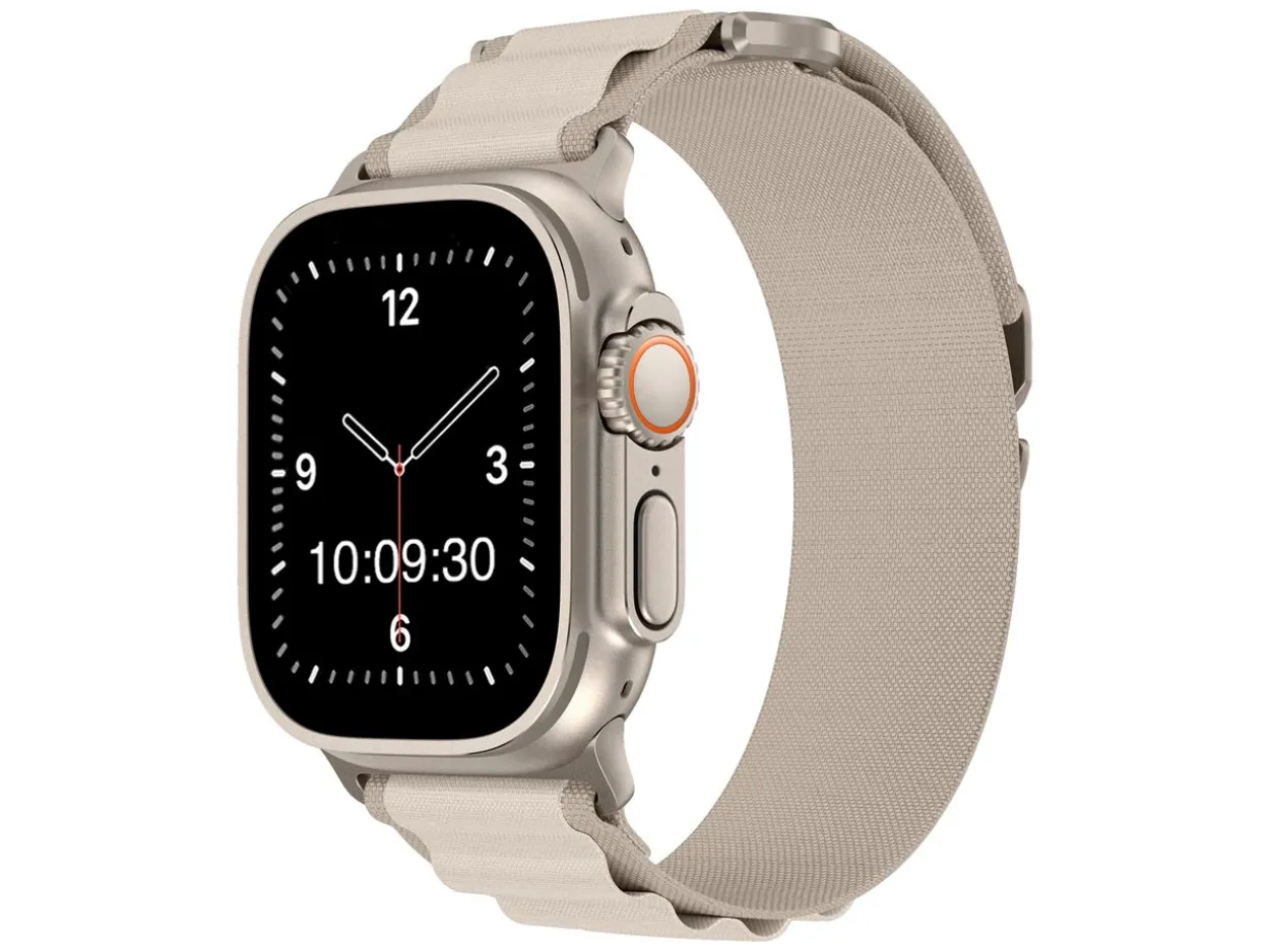 Cream Fabric Strap For Apple Watch, Compatible With 38/40/41mm Models
