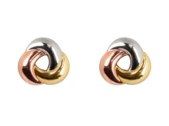 9ct 3 Colour Knot Earrings