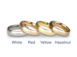 18ct Hazelnut Gold Court Wedding Ring 2.0mm, Size K, 2.5g Medium-weight, Hallmarked, Wall Thickness 1.58mm, 100% Recycled Gold