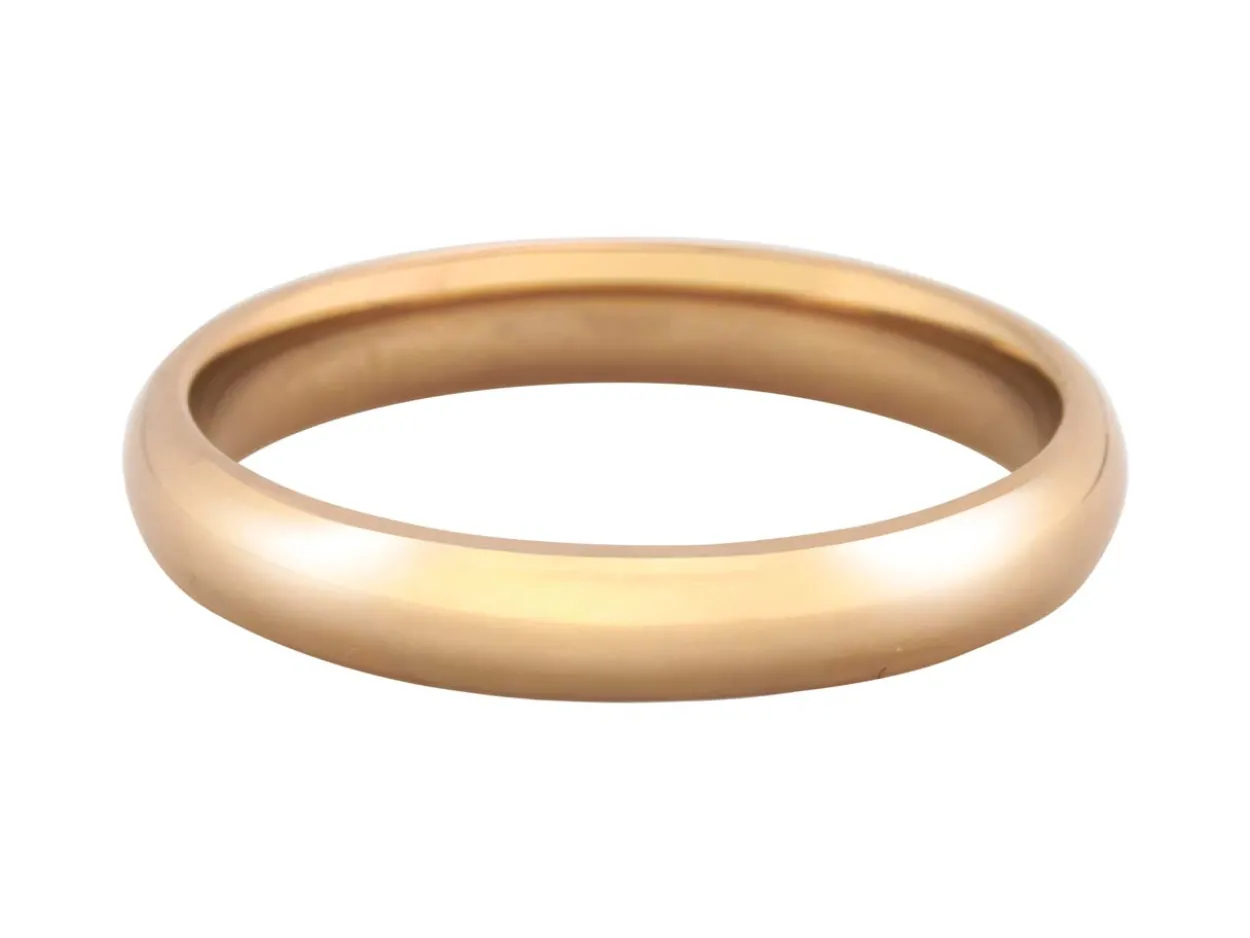 18ct Hazelnut Gold Court Wedding Ring 3.0mm, Size N, 3.9g Medium-weight, Hallmarked, Wall Thickness 1.67mm, 100% Recycled Gold