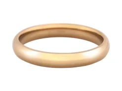 18ct Hazelnut Gold Court Wedding Ring 3.0mm, Size P, 3.9g Medium-weight, Hallmarked, Wall Thickness 1.62mm, 100% Recycled Gold
