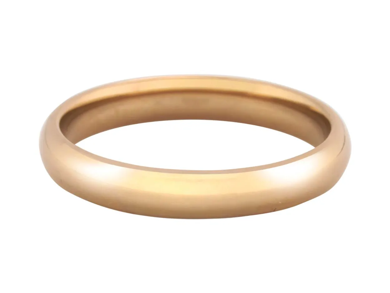 18ct Hazelnut Gold Court Wedding Ring 3.0mm, Size P, 3.9g Medium-weight, Hallmarked, Wall Thickness 1.62mm, 100% Recycled Gold