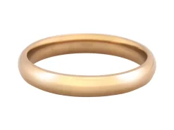 18ct Hazelnut Gold Court Wedding Ring 3.0mm, Size M, 3.9g Medium-weight, Hallmarked, Wall Thickness 1.70mm, 100% Recycled Gold