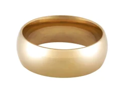 18ct Hazelnut Gold Court Wedding Ring 8.0mm, Size X, 13.8g Medium-weight, Hallmarked, Wall Thickness 1.99mm, 100% Recycled Gold