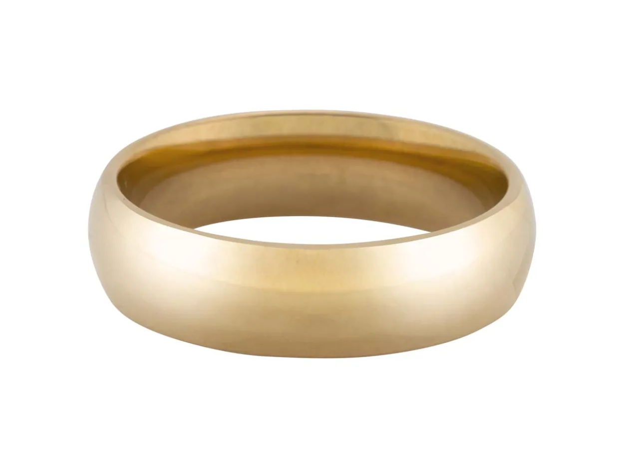 18ct Hazelnut Gold Court Wedding Ring 6.0mm, Size X, 10.5g Medium-weight, Hallmarked, Wall Thickness 1.97mm, 100% Recycled Gold
