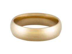 18ct Hazelnut Gold Court Wedding Ring 6.0mm, Size V, 10.5g Medium-weight, Hallmarked, Wall Thickness 2.02mm, 100% Recycled Gold