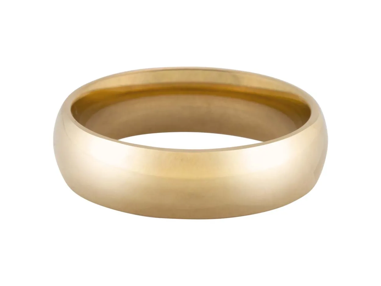 18ct Hazelnut Gold Court Wedding Ring 6.0mm, Size T, 10.5g Medium-weight, Hallmarked, Wall Thickness 2.07mm, 100% Recycled Gold
