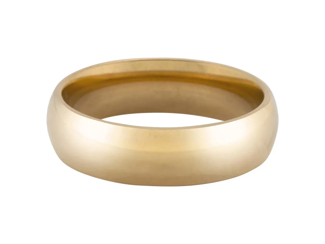 18ct Hazelnut Gold Court Wedding Ring 6.0mm, Size M, 8.9g Medium-weight, Hallmarked, Wall Thickness 2.03mm, 100% Recycled Gold
