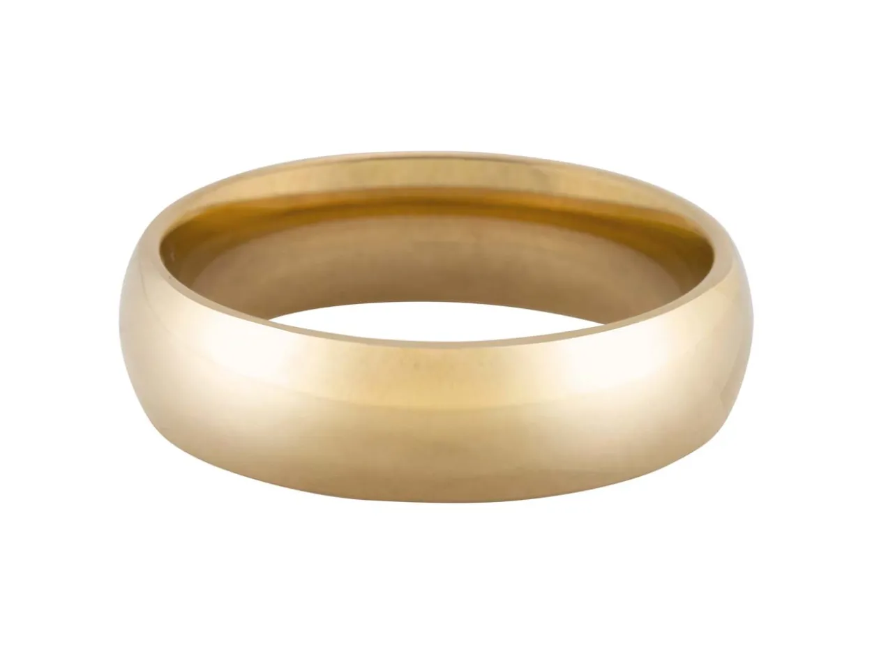 18ct Hazelnut Gold Court Wedding Ring 6.0mm, Size J, 8.9g Medium-weight, Hallmarked, Wall Thickness 2.13mm, 100% Recycled Gold