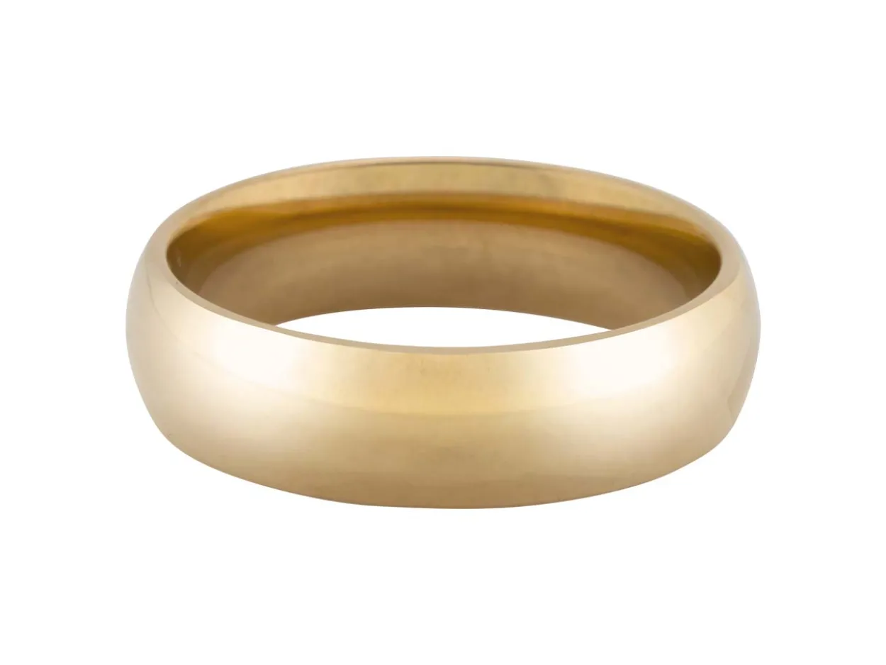 18ct Hazelnut Gold Court Wedding Ring 6.0mm, Size I, 8.9g Medium-weight, Hallmarked, Wall Thickness 2.16mm, 100% Recycled Gold