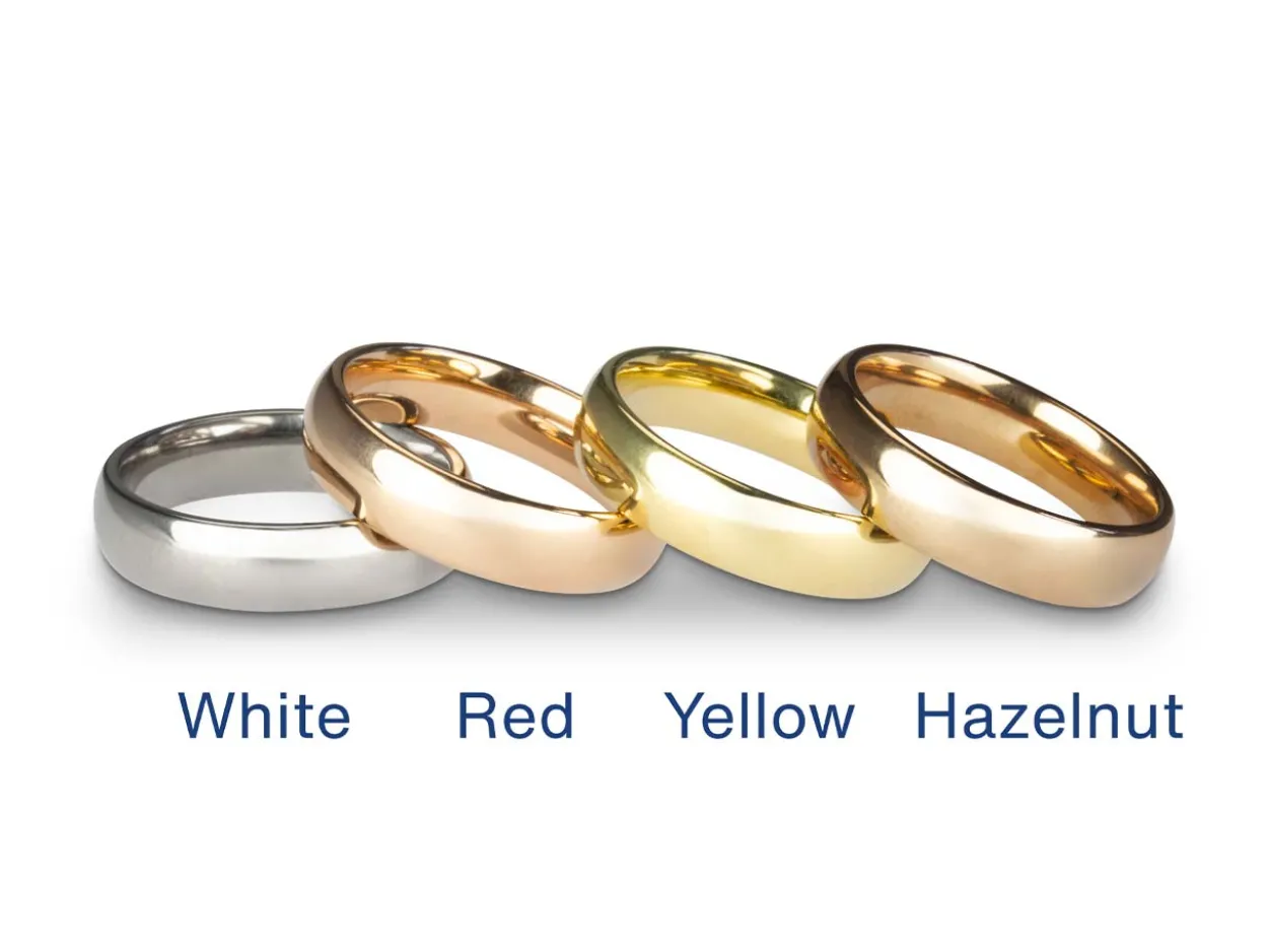 18ct Hazelnut Gold Court Wedding Ring 5.0mm, Size X, 8.2g Medium-weight, Hallmarked, Wall Thickness 1.82mm, 100% Recycled Gold