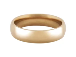 18ct Hazelnut Gold Court Wedding Ring 5.0mm, Size M, 7.1g Medium-weight, Hallmarked, Wall Thickness 1.90mm, 100% Recycled Gold