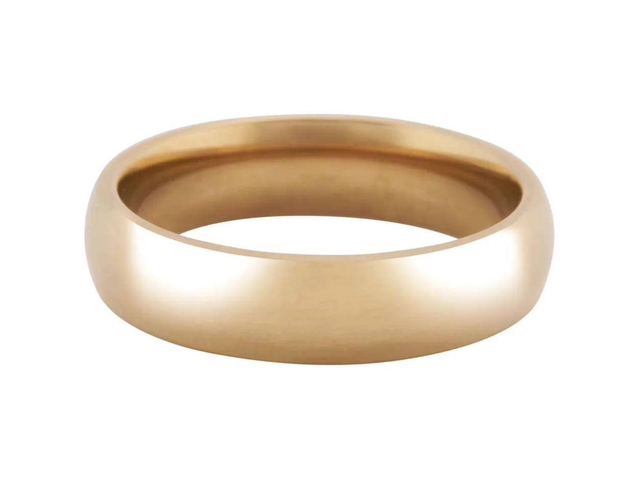 18ct Hazelnut Gold Court Wedding Ring 5.0mm, Size M, 7.1g Medium-weight, Hallmarked, Wall Thickness 1.90mm, 100% Recycled Gold