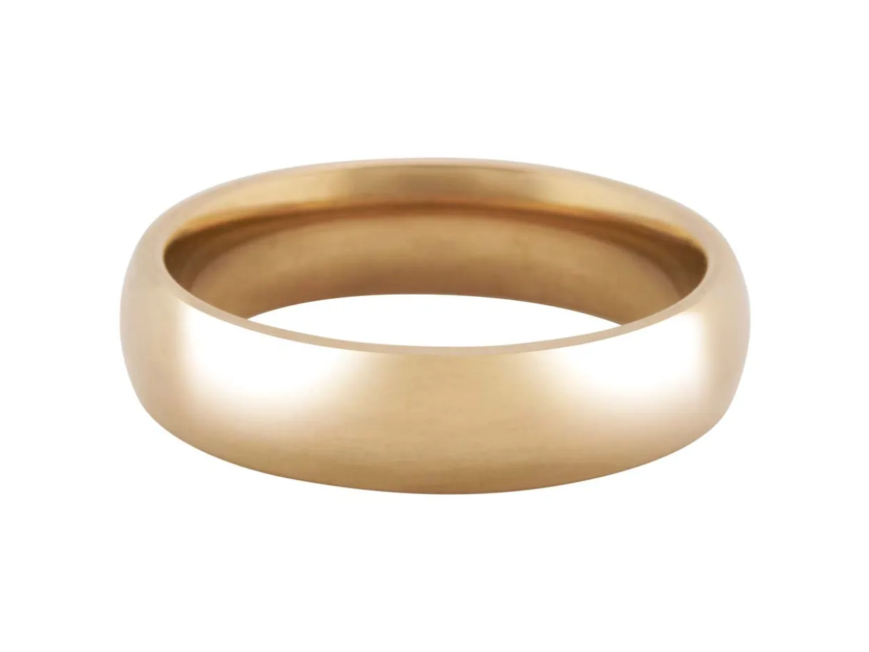 18ct Hazelnut Gold Court Wedding Ring 5.0mm, Size I, 7.1g Medium-weight, Hallmarked, Wall Thickness 2.03mm, 100% Recycled Gold