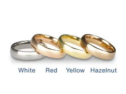 18ct Hazelnut Gold Court Wedding Ring 4.0mm, Size V, 6.5g Medium-weight, Hallmarked, Wall Thickness 1.81mm, 100% Recycled Gold