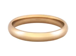 18ct Hazelnut Gold Court Wedding Ring 3.0mm, Size U, 4.9g Medium-weight, Hallmarked, Wall Thickness 1.79mm, 100% Recycled Gold