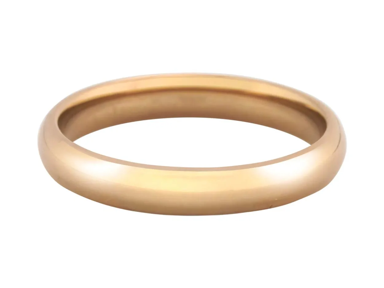 18ct Hazelnut Gold Court Wedding Ring 3.0mm, Size T, 4.9g Medium-weight, Hallmarked, Wall Thickness 1.82mm, 100% Recycled Gold