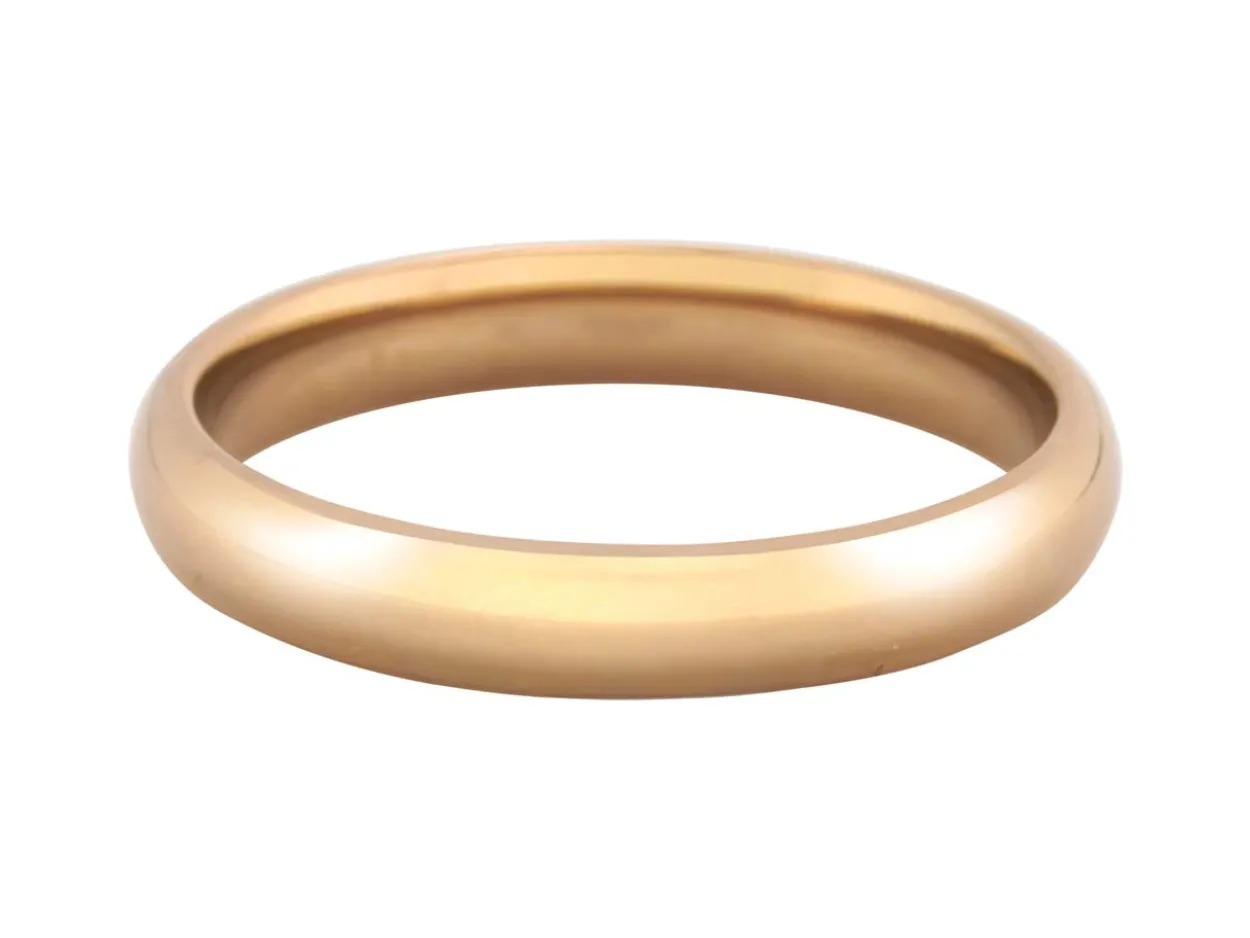 18ct Hazelnut Gold Court Wedding Ring 3.0mm, Size L, 3.9g Medium-weight, Hallmarked, Wall Thickness 1.73mm, 100% Recycled Gold