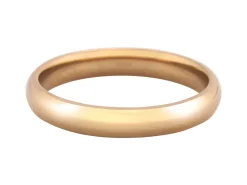 18ct Hazelnut Gold Court Wedding Ring 3.0mm, Size J, 3.9g Medium-weight, Hallmarked, Wall Thickness 1.78mm, 100% Recycled Gold